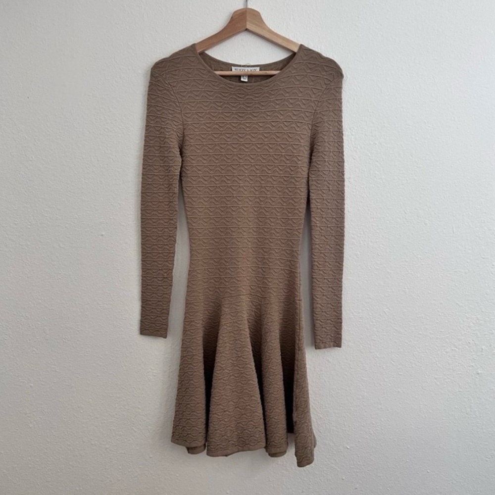 Shona Joy Textured Long Sleeve Mini Dress